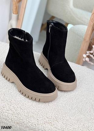 Зимние ботинки натуральная замша