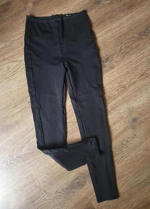 Чорні щільні лосини легінси з блискавкою ззаду