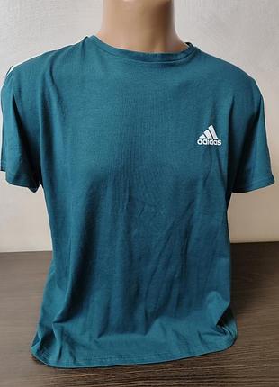 Турецкая мужская футболка adidas.размер xl.цвет темно-зеленый.
