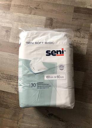 Одноразові пелюшки гігієнічні водонепроникні seni soft 60x60 30 шт