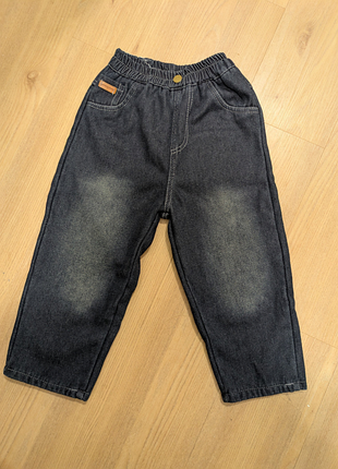 Теплые джинсы на флисе теплые широкие багги