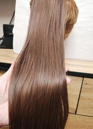 Парик хвост темно русый 9811-d1013-2/30