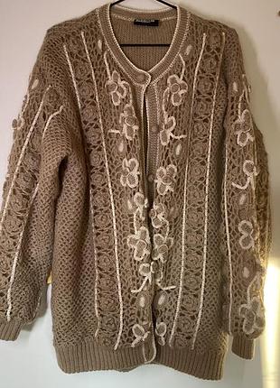 Вінтажний вовняний кардиган, вовняна кофтина