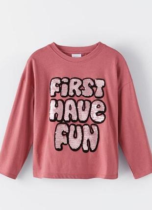 Лонг реглан кофта zara для девочки