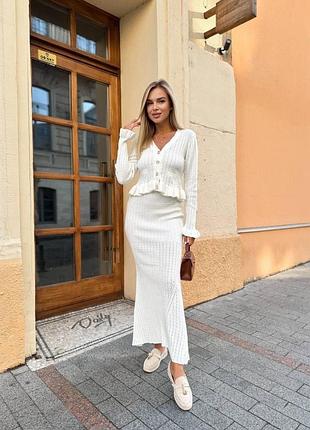 Женский вязаной вязаный костюм двойка ,жіночий костюм двойка двійка спідниця кофта,юбка и кофта