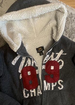 Дуже тепла зимова кофта толстовка худі з капюшоном дитяча  7 8 років на флісі