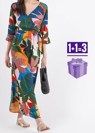 🥰 довга яскрава сукня із завʼязкою next 18 віскоза