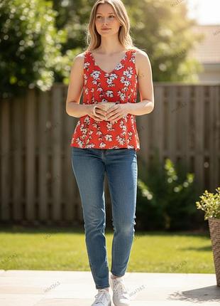 Брендовая блуза топ в цветочный принт evans этикетка