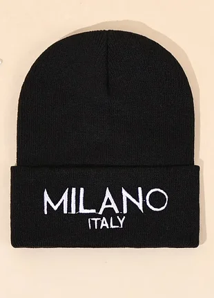 Чоловіча / жіноча / унісекс зимова шапка milano italy