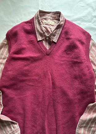 Винтажный шерстяной жилет s-m