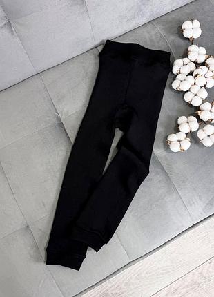 Термо лосіни на хутрі чорні лосини зимові для дівчинки