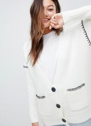 Кардиган белый удлиненный