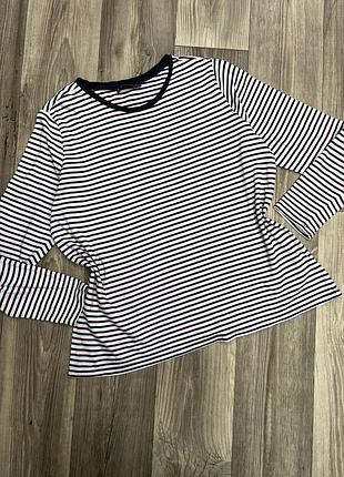 Бавовняний лонгслів тільник в смужку хххл