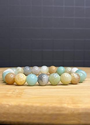 Браслет из натурального амазонита 6 мм ручной работы - хендмейд украшение гармонии, равновесия и женской энергии