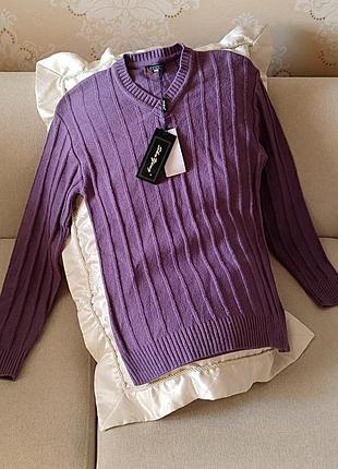 Светрик 40% шерсть светр свитер кофта рубчик бузок бузковий кофта джемпер вовна вовняний вовни шерстяная s m