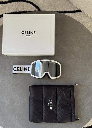 Окуляри celine ski goggles mask in plastic with crystals white