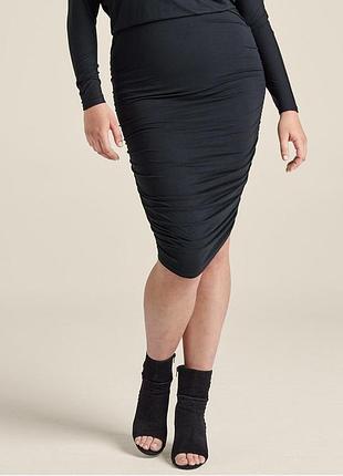 Новая стретчевая хлопковая юбка-мини карандаш с драпировкой по бокам, батал, большой размер, dorothy perkins.