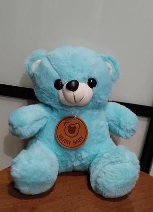 Голубой мягкий мишка,25 см