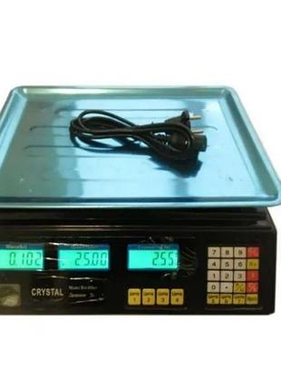 Ваги електронні торговельні з лічильником ціни crystal ct-500 до 50 кг