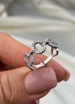 Оплата 100%🇺🇦 кольццо серебро 925пробы + роди, вставка цирконии 1609.11р