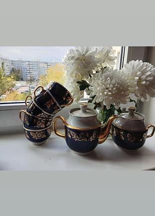 Сервиз фарфоровый винтаж кобальт vintage stories