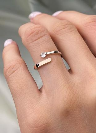 Оплата 100%🇺🇦 колецо серебро 925° золото 375° пластины, вставка куб.цирконии 1223.10