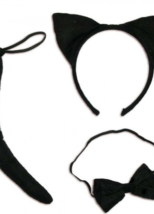Набір чорний котик, кішечка, пантера (вушка, хвіст, метелик) (нове)