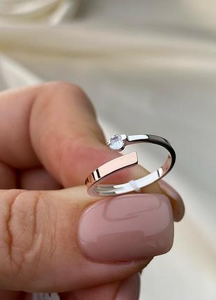 Оплата 100%🇺🇦 кольццо серебро 925пробы золото 375пробы пластины, куб.цирконии 1223.10