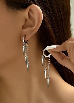 Сережки з шипами готика гранж рок панк