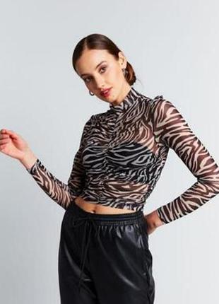 Шикарний топ сітка з довгим рукавом