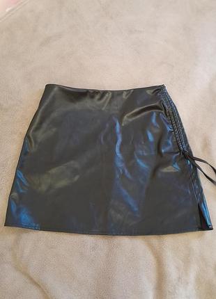 Юбка мини екокожа s-m