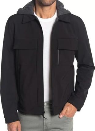 Куртка, софтшел michael kors midweight hooded jacket in black