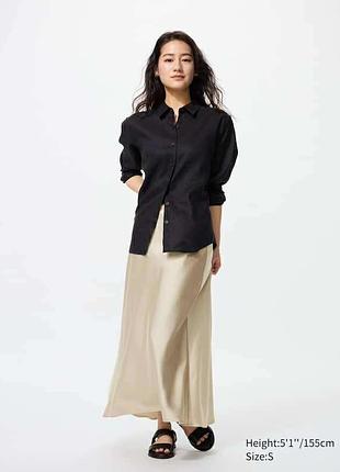 Атласная юбка uniqlo