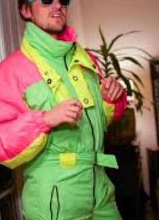 Экмлюзив неоновый лыжный комбинезон неон