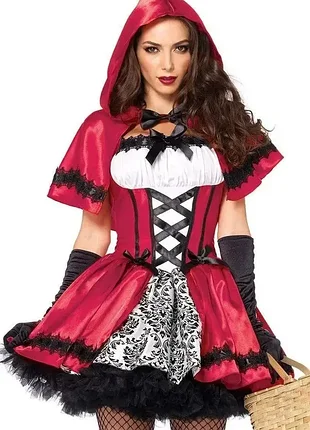 Кокетливый взрослый карнавальный новогодний костюм красной шапочки leg avenue