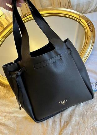 Prada шоппер большая сумка черная скидка