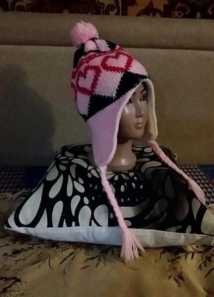 Великолепная шапка теплая с ушками