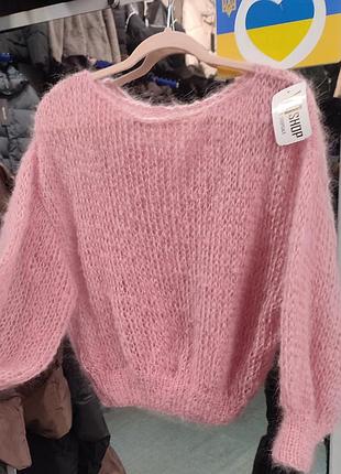 Свитер паутинка женский xs-m и s-l пудра из итальянского бейби мохера