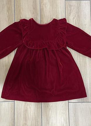 Оксамитова дитяча сукня zara 2-3 р 98