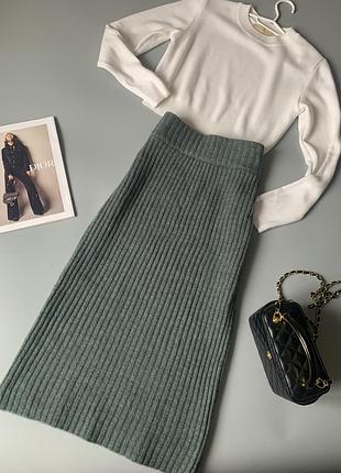 Теплая миди юбка р.40