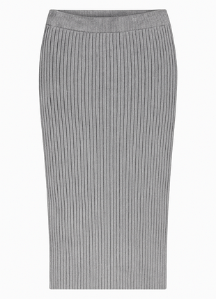 Юбка вязаная трикотажная в рубчик миди теплая зимняя