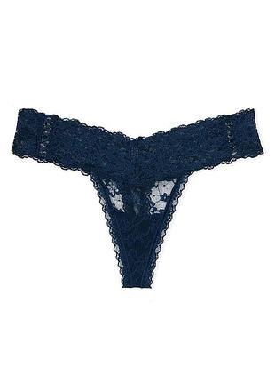 Трусики сині мереживні стрінги оригінал victoria’s secret