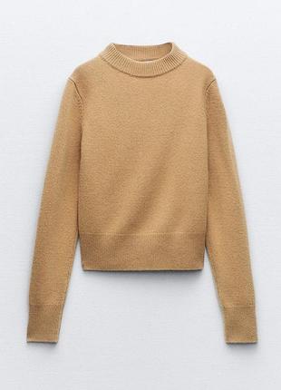 Вовняний светр з коміром вовна zara шерстяной свитер с воротником горловиной шерсть