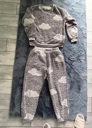 Теплый женский домашний костюм, размер с-м