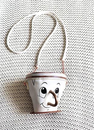 Нова біла сумочка чашка через плече, белль, disney