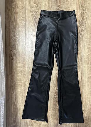 Кожаные брюки с разрезами h&amp;m 152-158 см