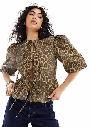 🥰 бавовняна блуза з завʼязками asos