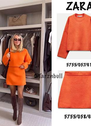 Новый мягкий оранжевый свитер пуловер zara 5755/057/615