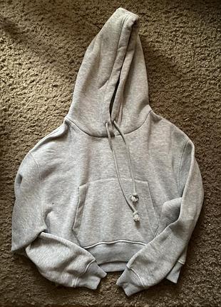 Сіре укорочане худі