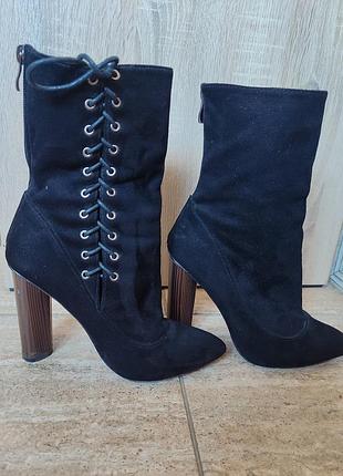 Сапоги замшевые